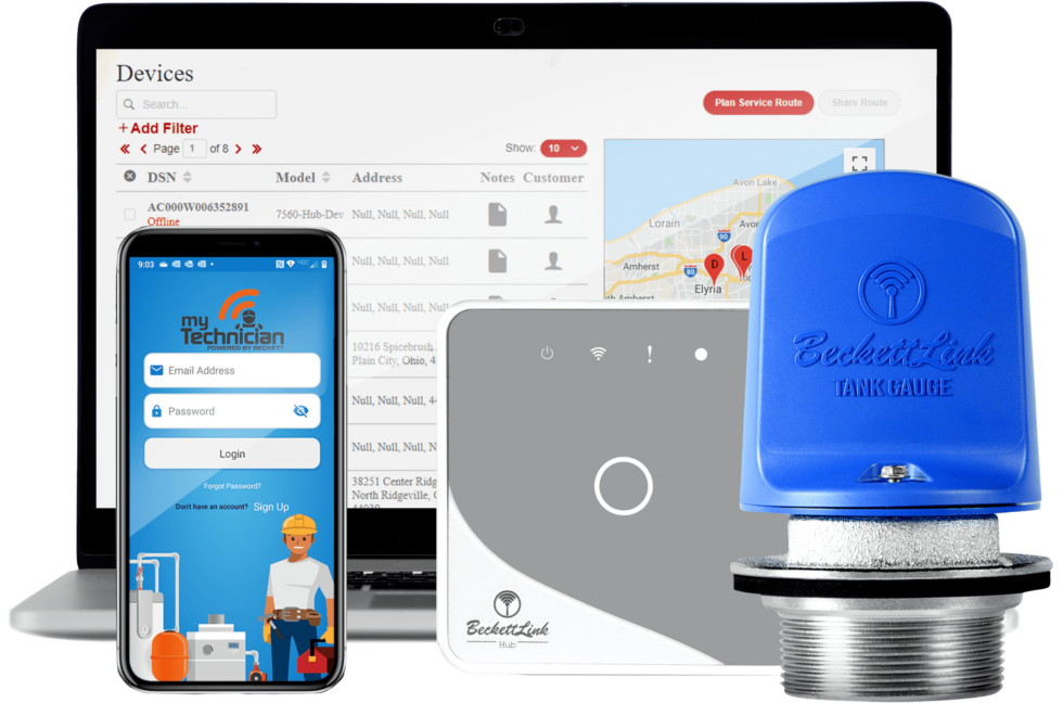 Discontinued BeckettLink® Connected Tank Gauge, WiFi Hub, and Beckett