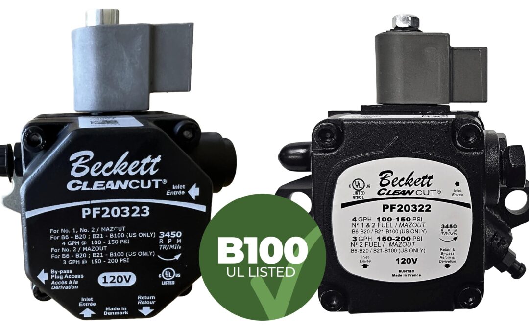 Beckett® CleanCut ™ Fuel Pumps UL-Listed for Use with B100 BioDiesel