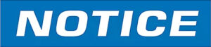 blue notice label